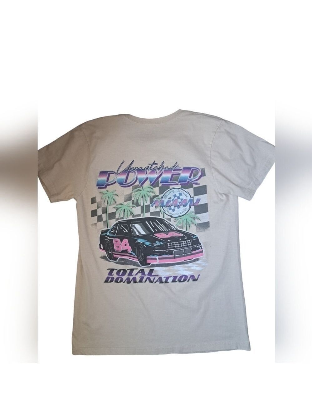 Thrift Shop Exchange MIAMI 84 RACING SPEEDWAY tshirt short sleeve Retro TEE S - Picture 2 of 6
